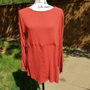 Cato burnt orange long sleeve top XL